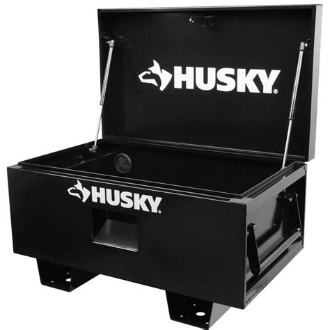 husky steel job site tool box|husky tool chest table.